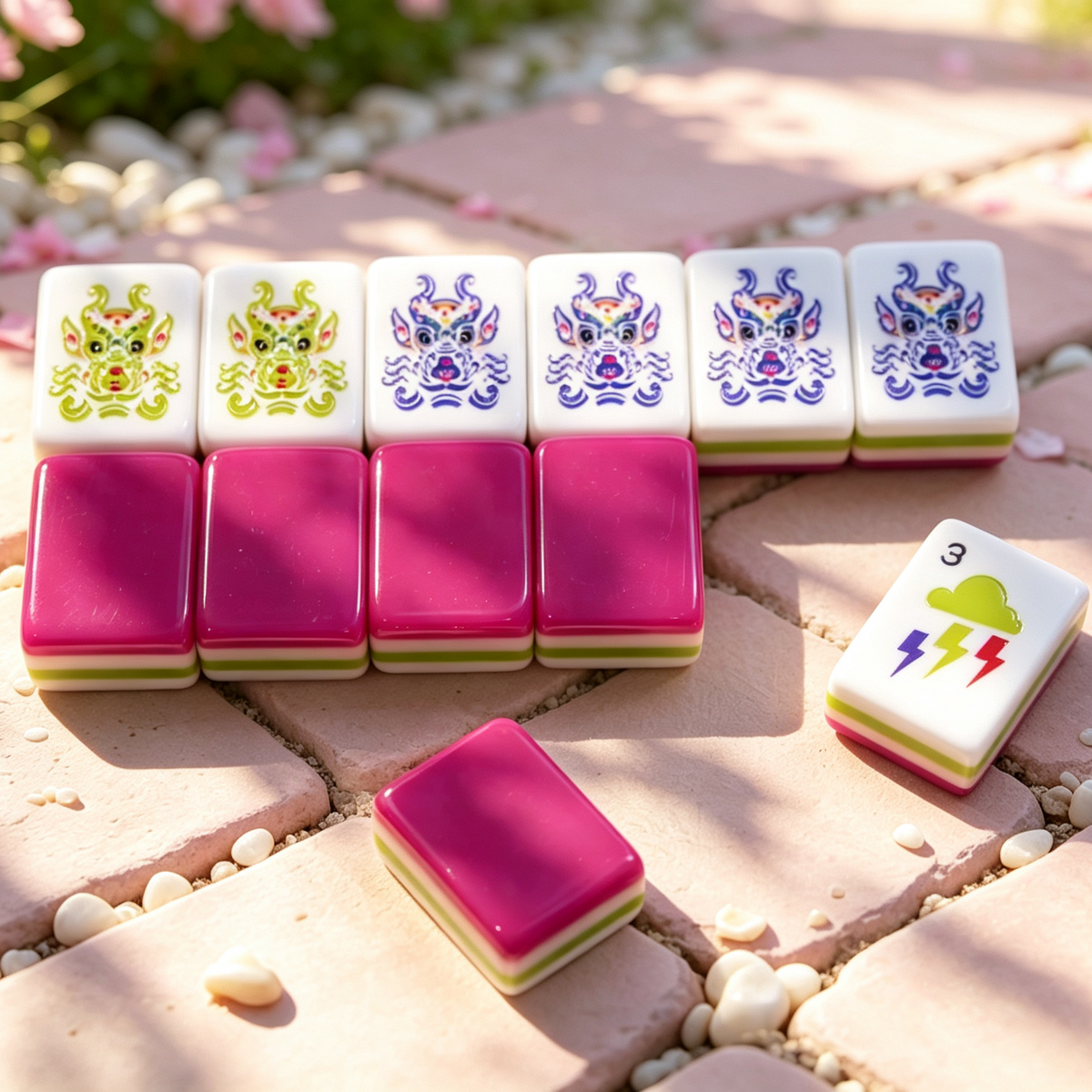 The Pop Love Collection American Mahjong Set – Strawberry Pink, 160 Tiles