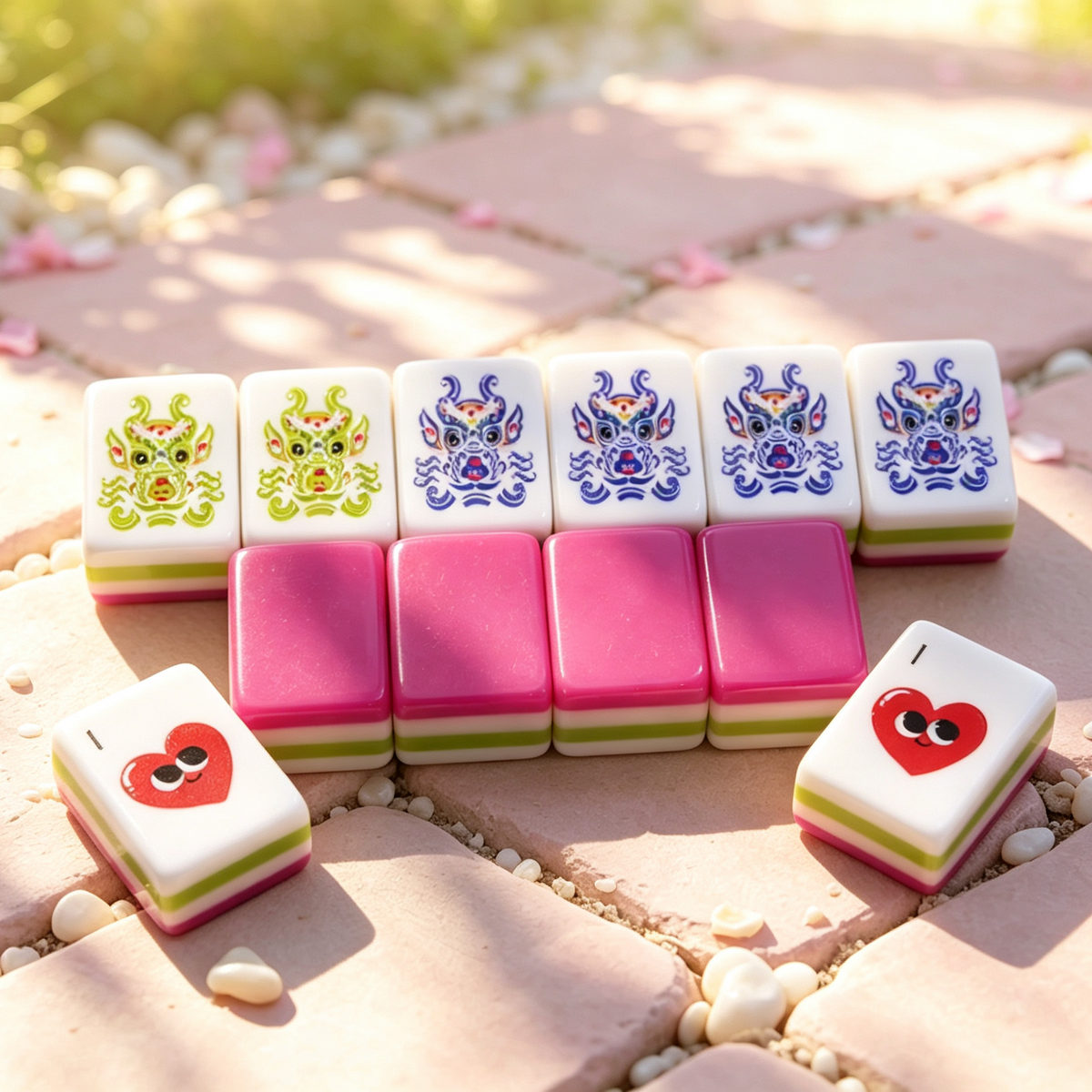 The Pop Love Collection American Mahjong Set – Strawberry Pink, 160 Tiles