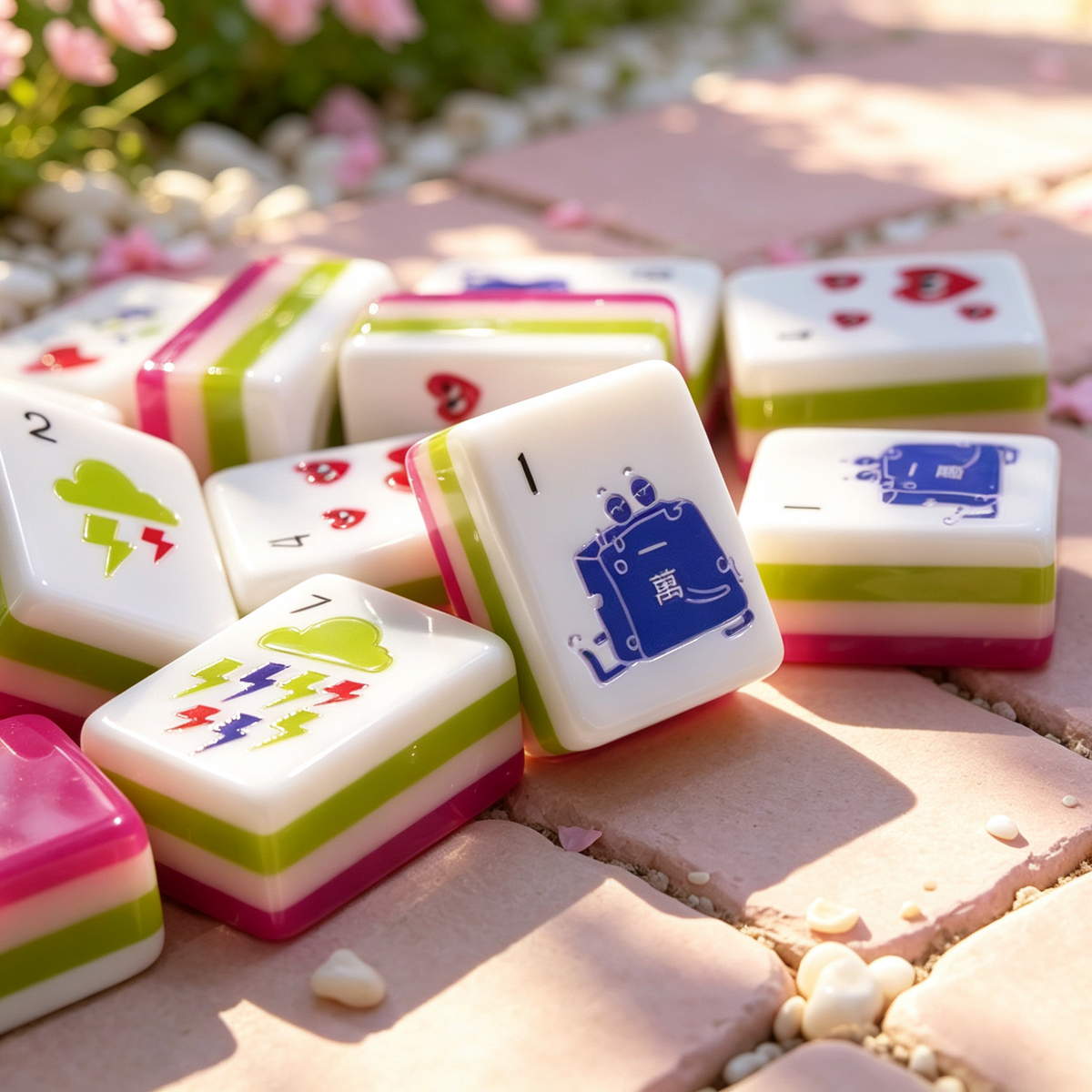 The Pop Love Collection American Mahjong Set – Strawberry Pink, 160 Tiles