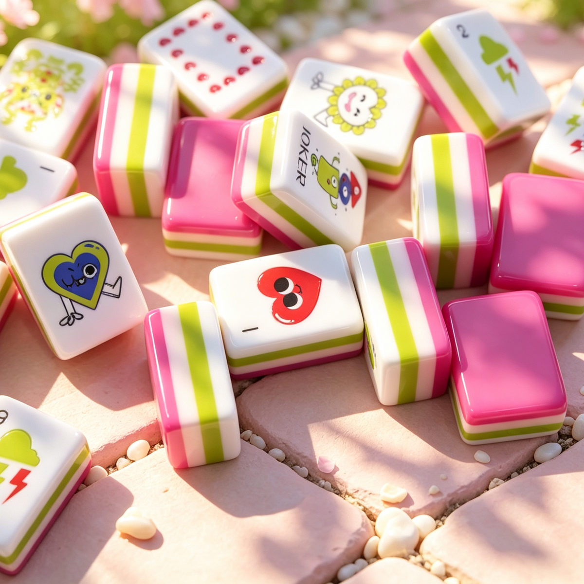 The Pop Love Collection American Mahjong Set – Strawberry Pink, 160 Tiles