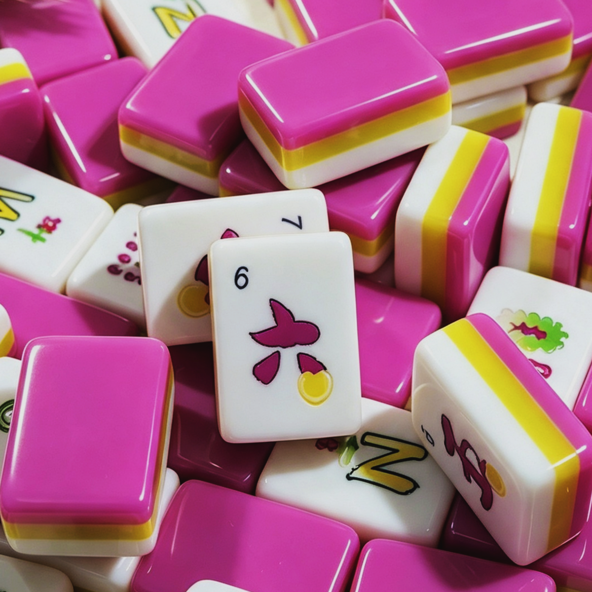 The Sweetheart Summer Line American Mahjong Set – Fuchsia & Lime, 160 Tiles