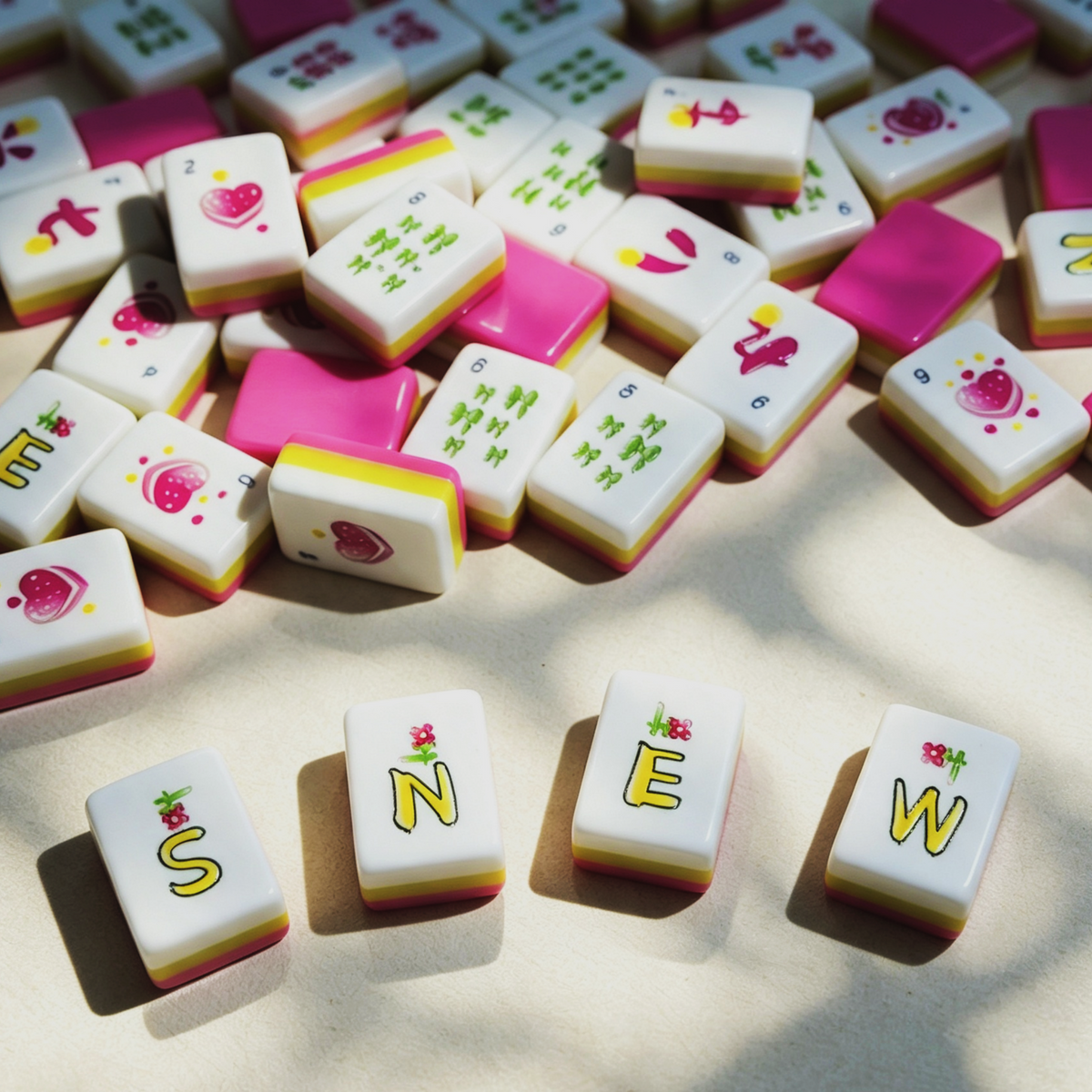 The Sweetheart Summer Line American Mahjong Set – Fuchsia & Lime, 160 Tiles