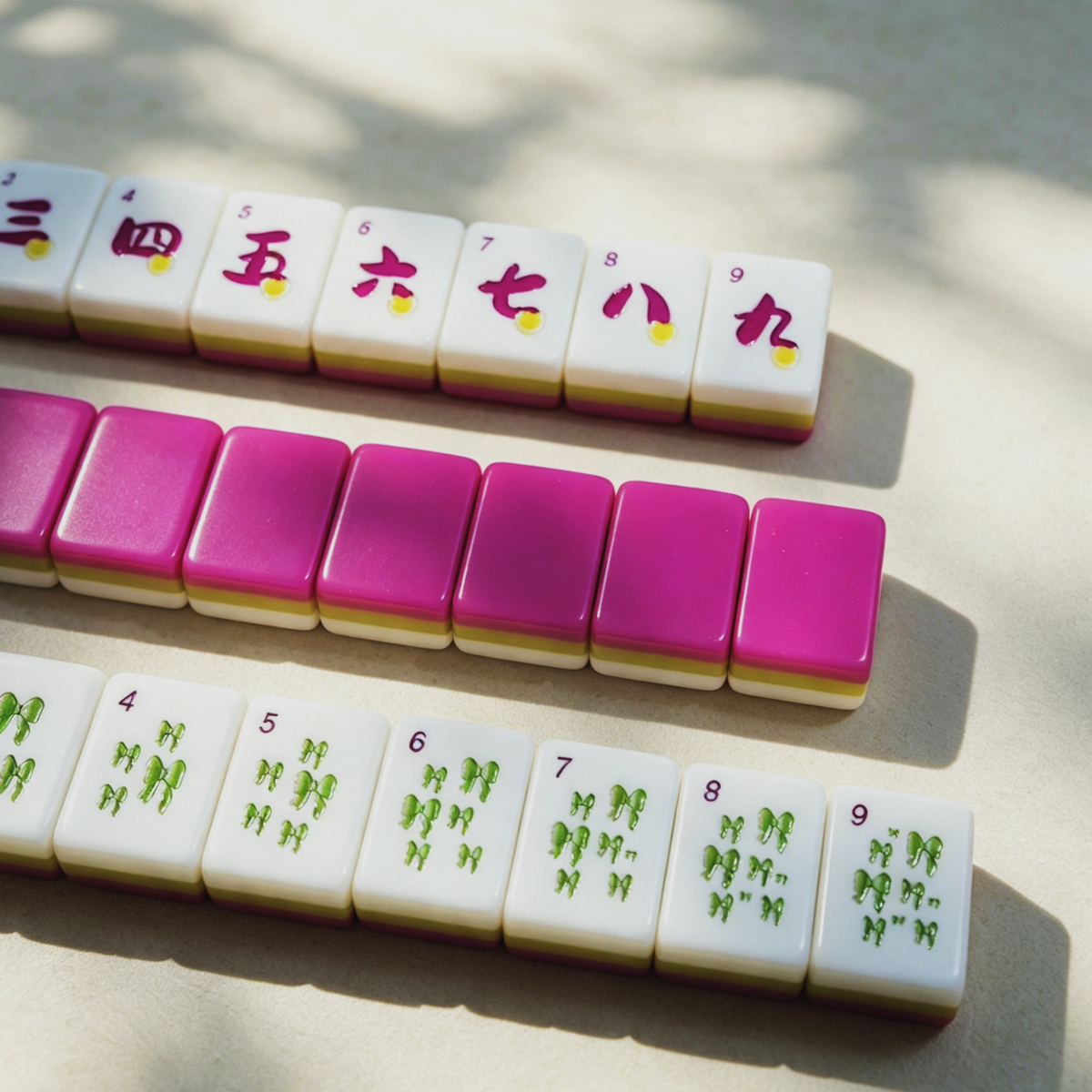 The Sweetheart Summer Line American Mahjong Set – Fuchsia & Lime, 160 Tiles
