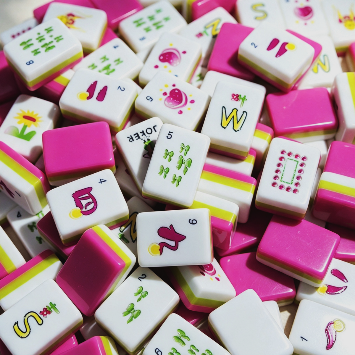The Sweetheart Summer Line American Mahjong Set – Fuchsia & Lime, 160 Tiles
