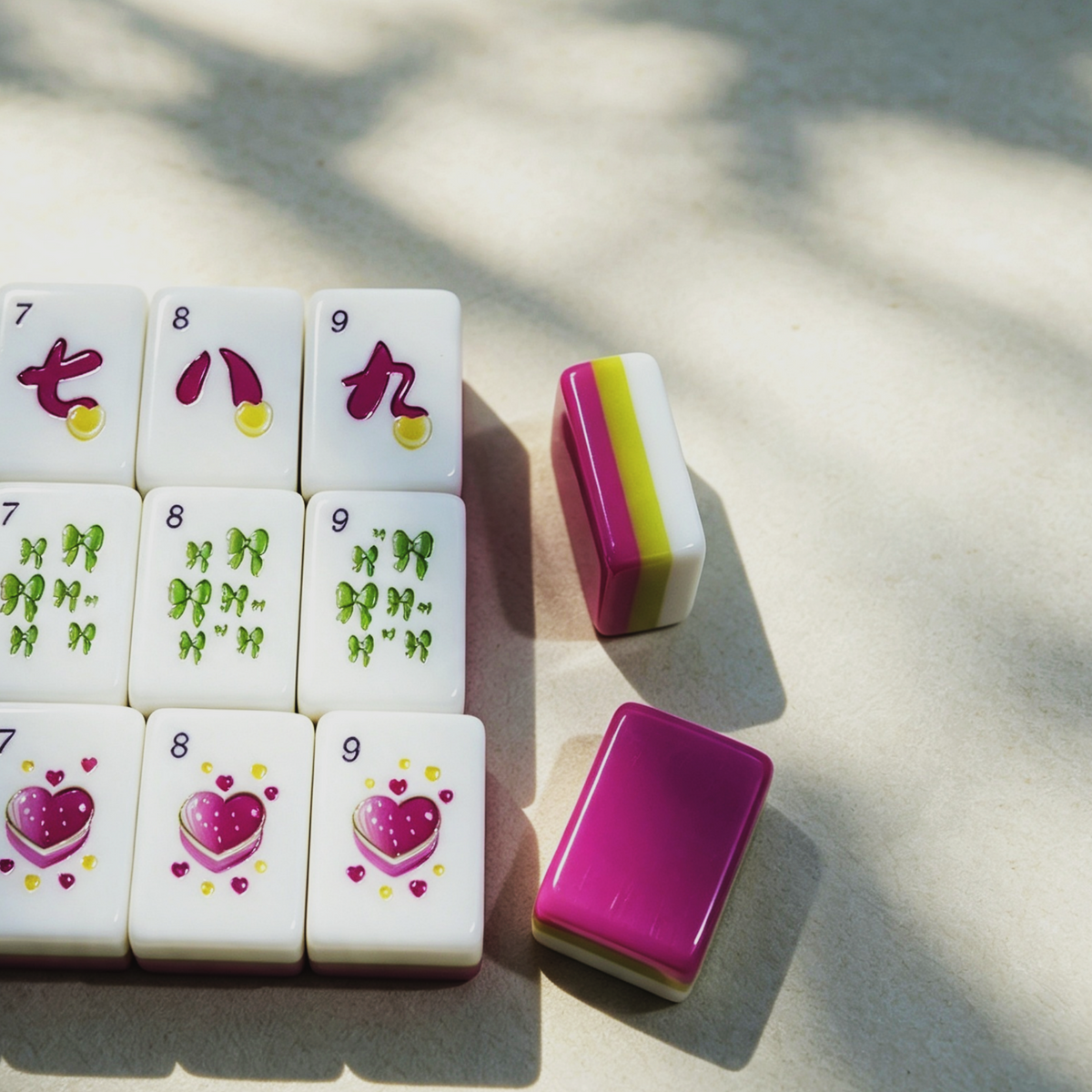 The Sweetheart Summer Line American Mahjong Set – Fuchsia & Lime, 160 Tiles