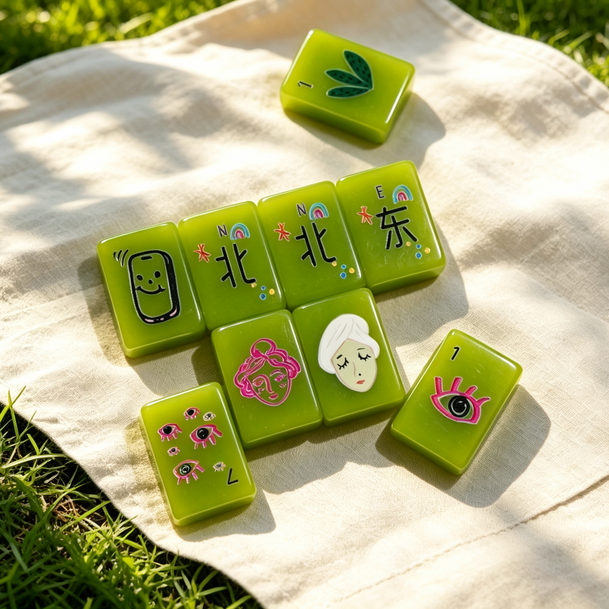The Visionary Collection American Mahjong Set – Translucent Emerald, 160 Tiles