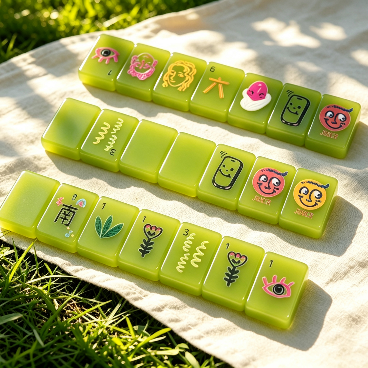**The Visionary Collection American Mahjong Set – Translucent Emerald, 160 Tiles**