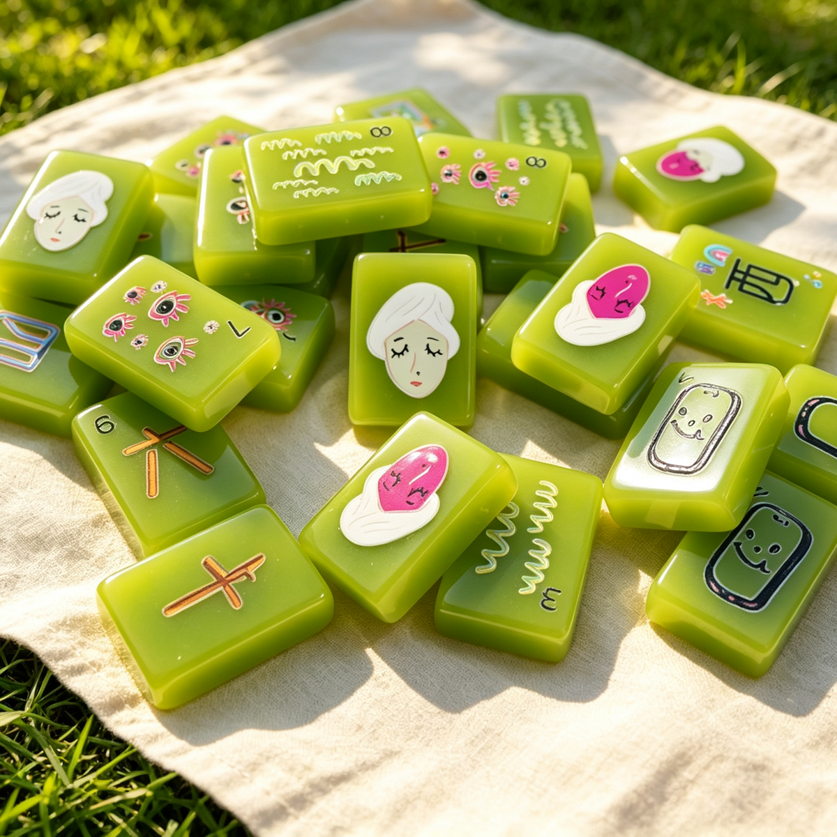 The Visionary Collection American Mahjong Set – Translucent Emerald, 160 Tiles