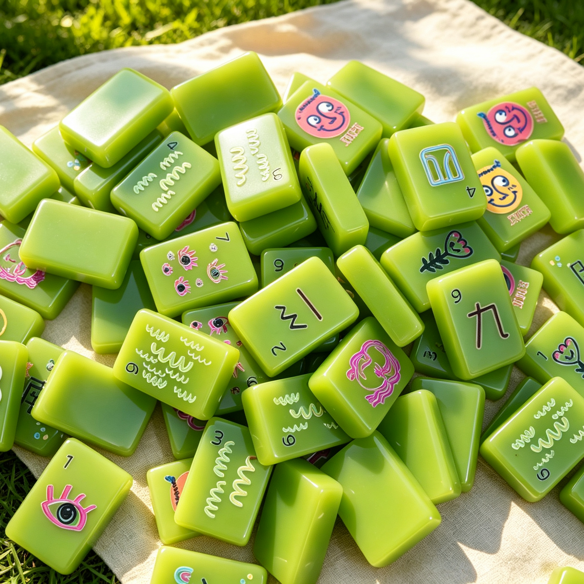 The Visionary Collection American Mahjong Set – Translucent Emerald, 160 Tiles