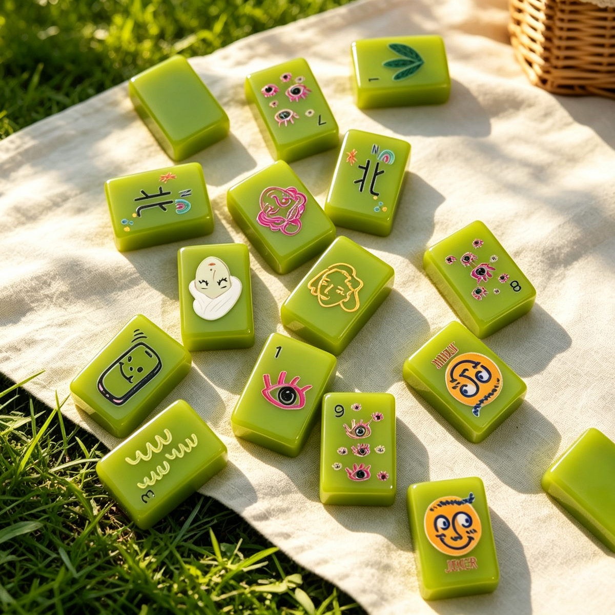 The Visionary Collection American Mahjong Set – Translucent Emerald, 160 Tiles
