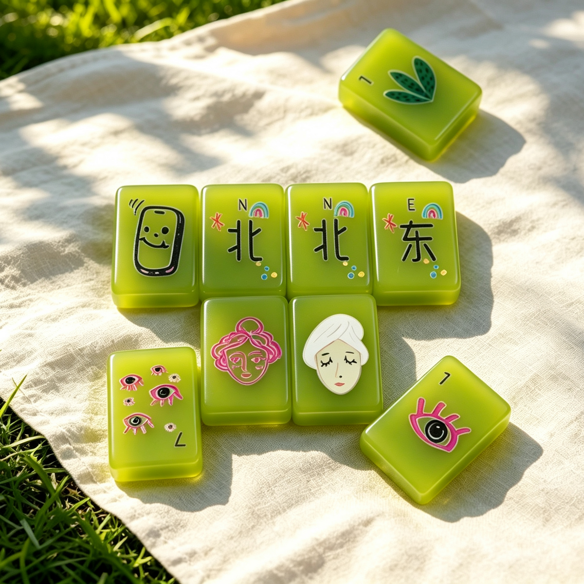 The Visionary Collection American Mahjong Set – Translucent Emerald, 160 Tiles