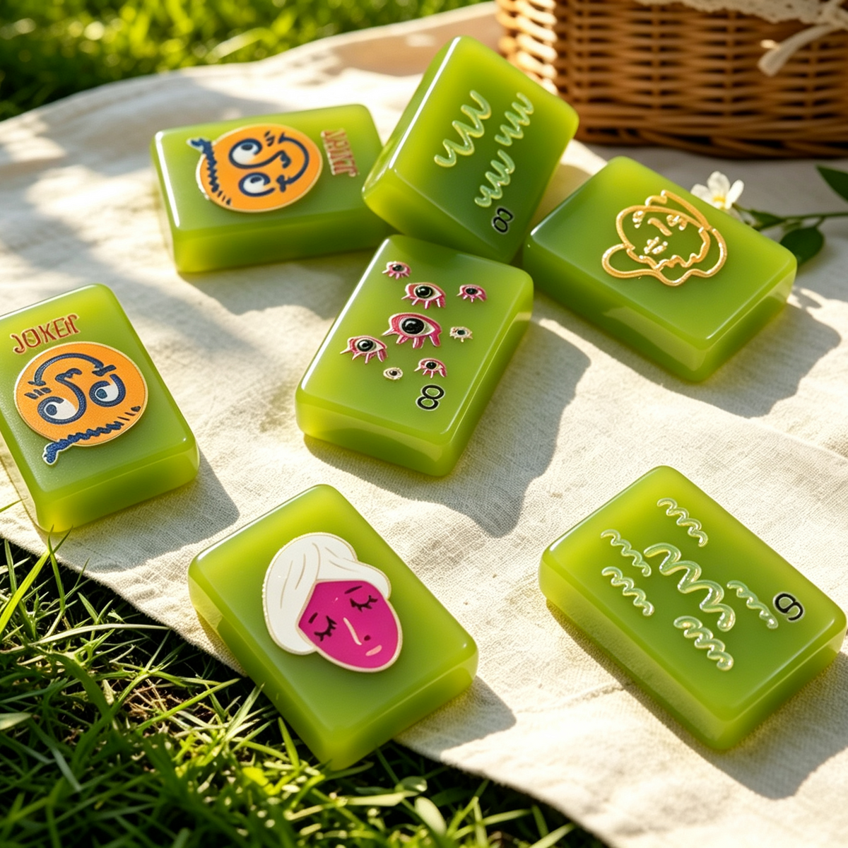**The Visionary Collection American Mahjong Set – Translucent Emerald, 160 Tiles**