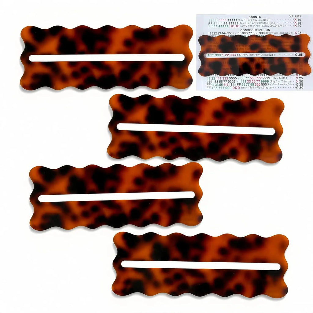 Tortoiseshell Scalloped Acrylic Line Readers 4Pcs/Set