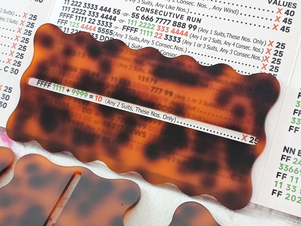 Tortoiseshell Scalloped Acrylic Line Readers 4Pcs/Set