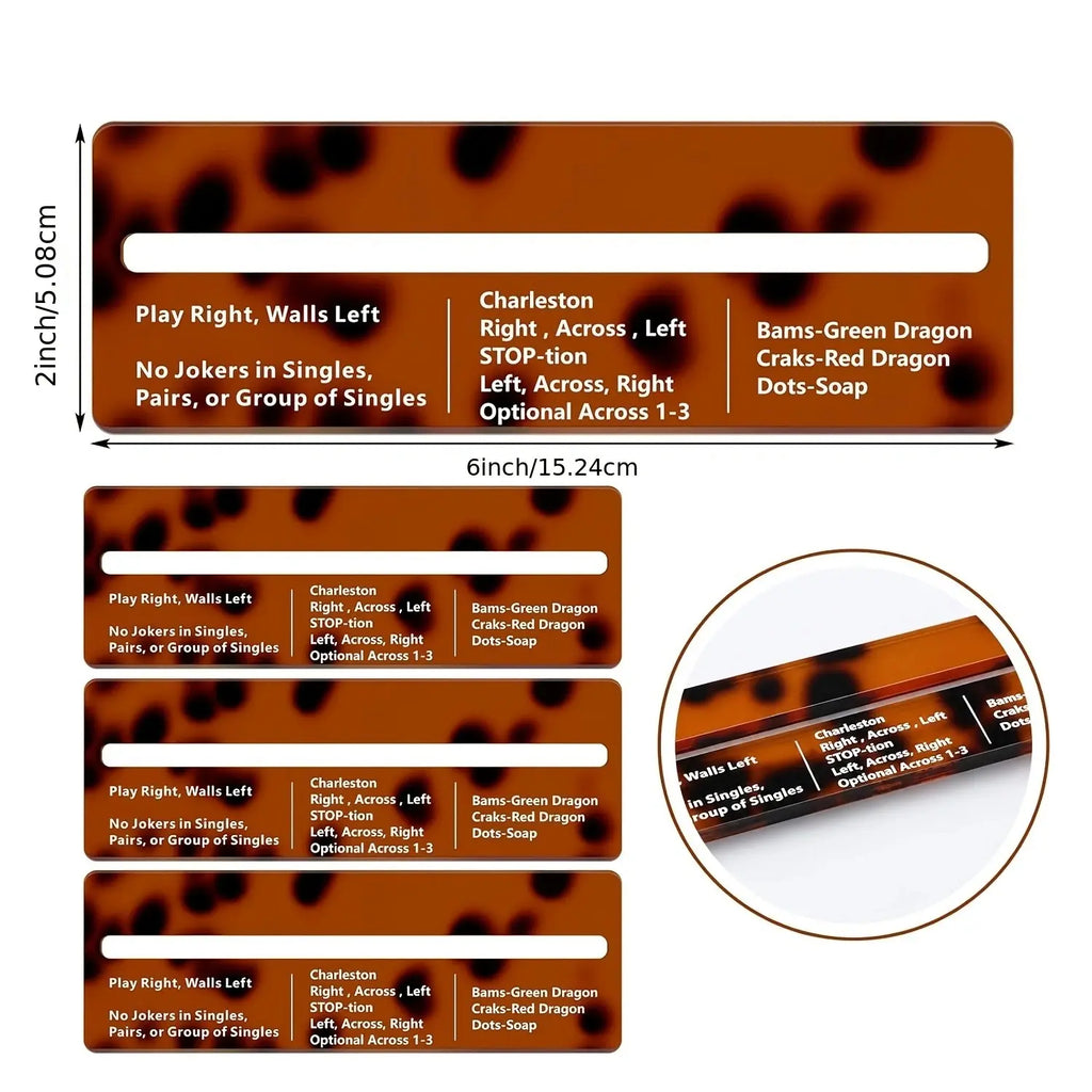 Tortoiseshell Scalloped Acrylic Line Readers 4Pcs/Set