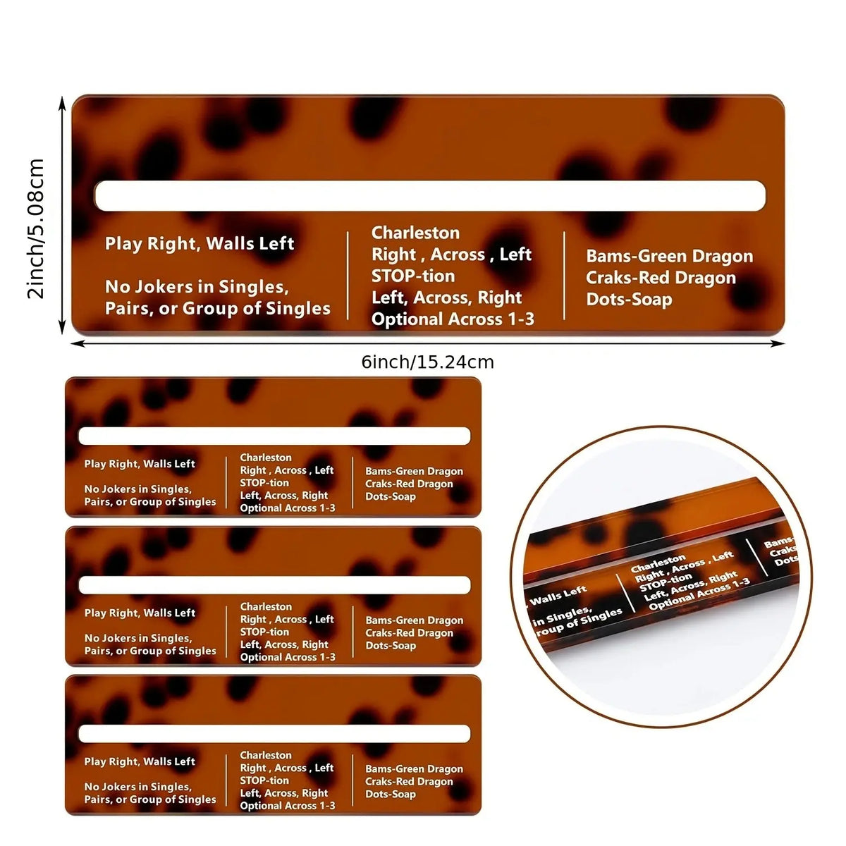 Tortoiseshell Scalloped Acrylic Line Readers 4Pcs/Set
