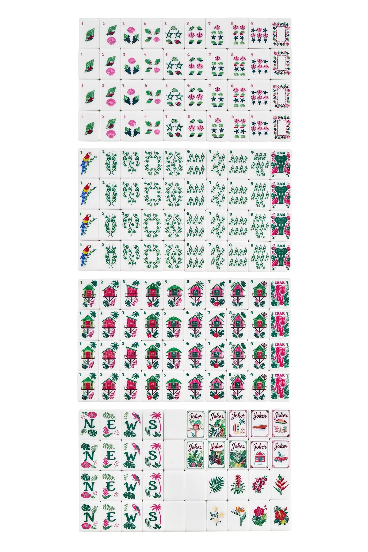 Tropical Jungle Mahjong Tiles