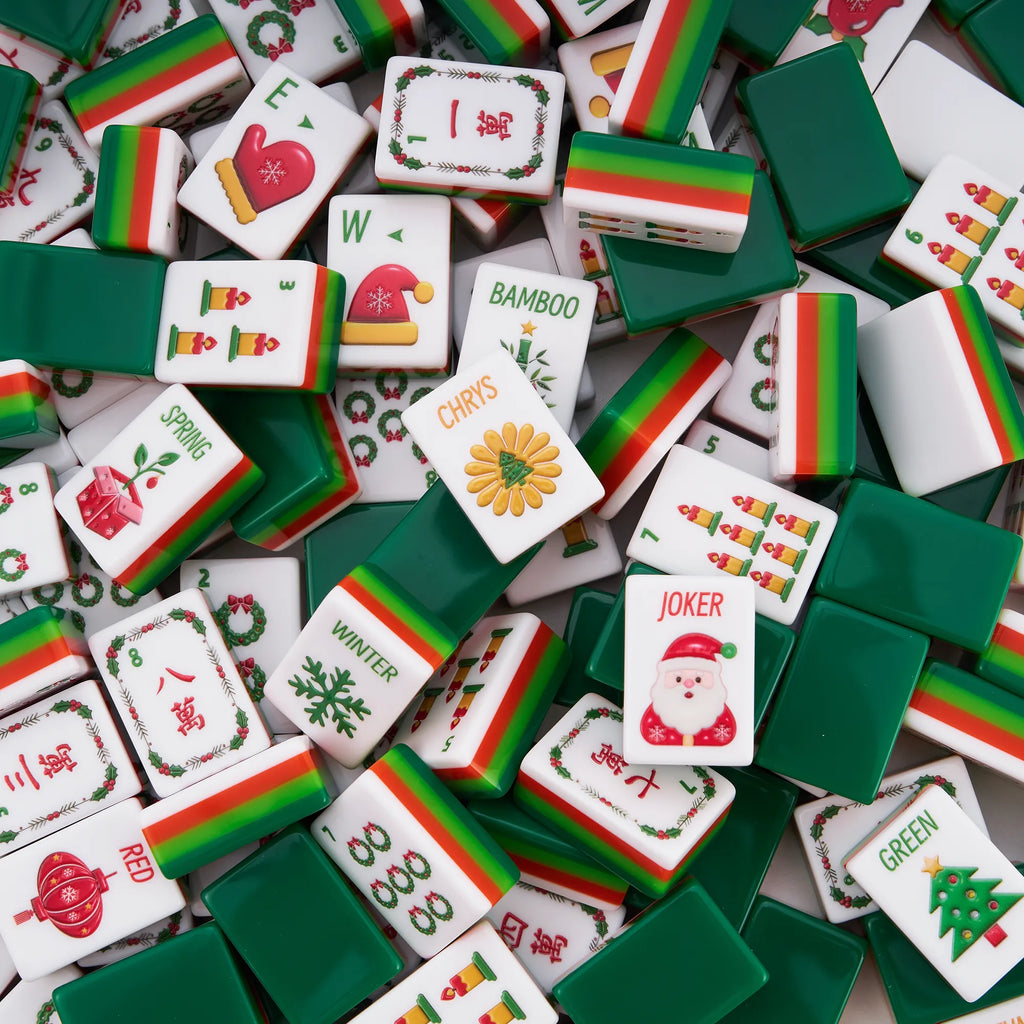 Vintage Noel Christmas Mahjong Tiles