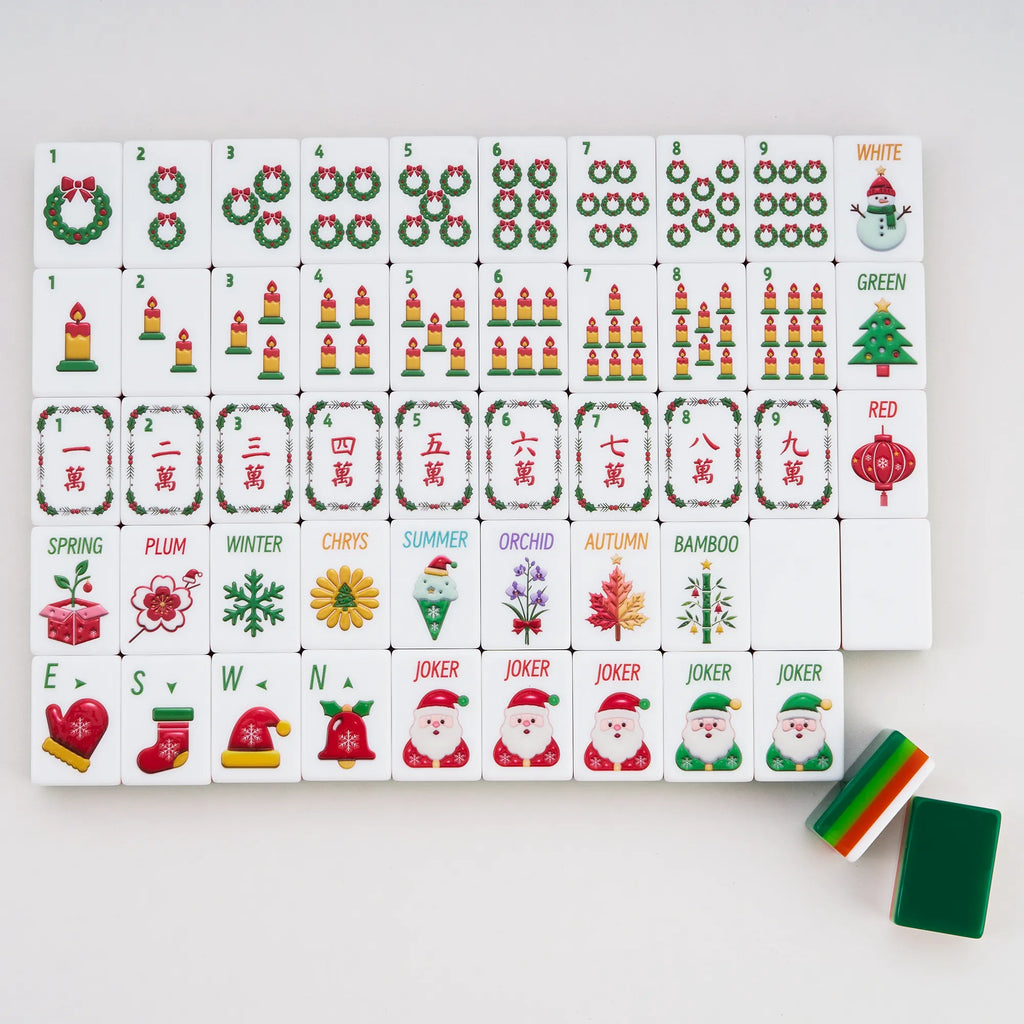 Vintage Noel Christmas Mahjong Tiles