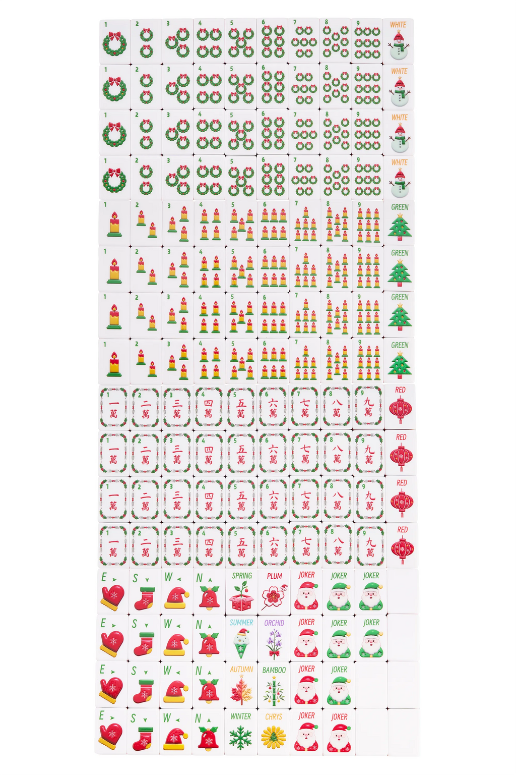Vintage Noel Christmas Mahjong Tiles
