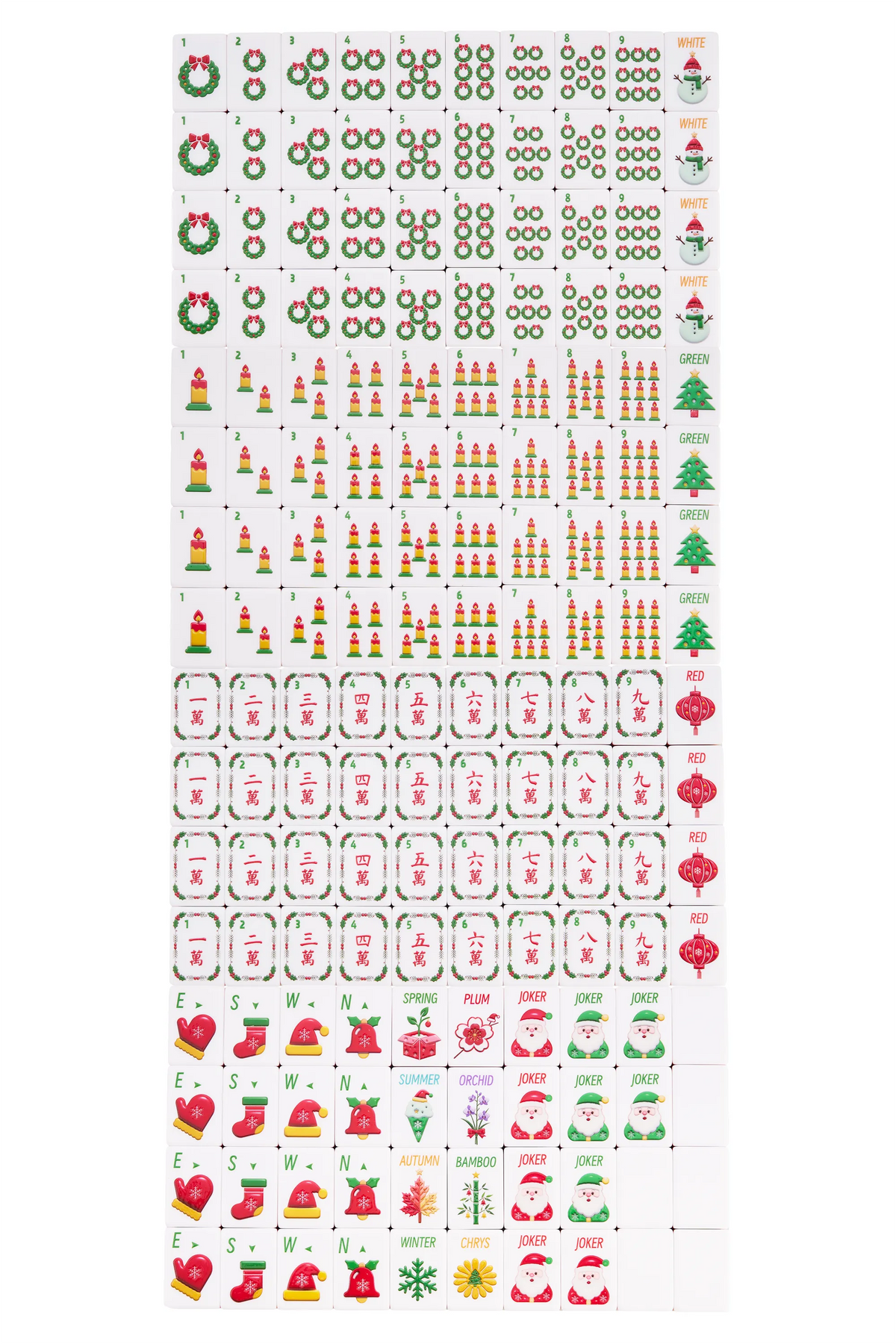 Vintage Noel Christmas Mahjong Tiles