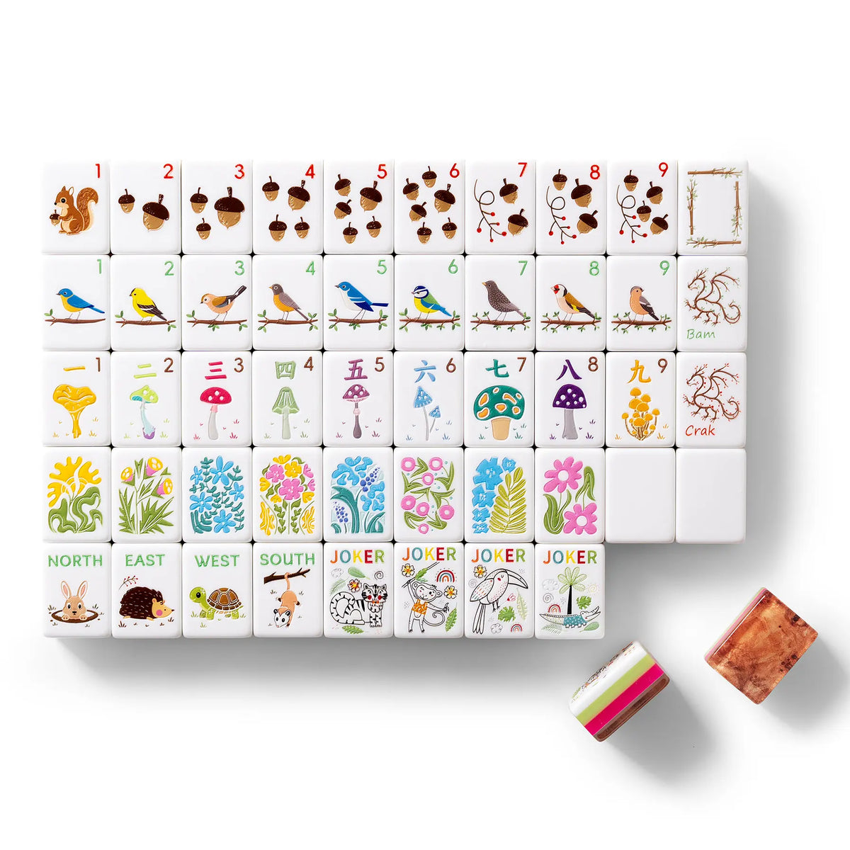 Woodland Grove Woodgrain Mahjong Tiles